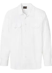 Camicia a maniche lunghe arrotolabili in misto lino, bonprix