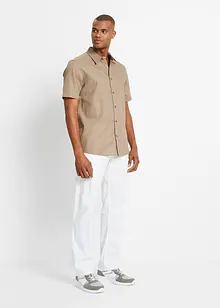 Pantaloni chino in misto lino con elastico in vita, straight, bonprix