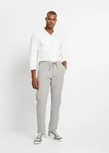 Pantaloni chino in misto lino con elastico in vita, straight, bonprix