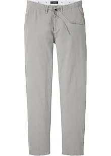 Pantaloni chino in misto lino con elastico in vita, straight, bonprix