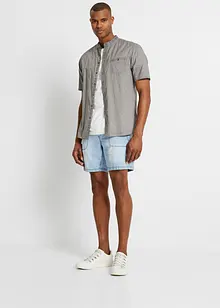 Camicia a maniche corte in look lavato, bonprix
