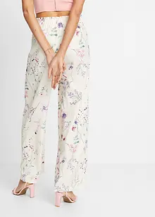 Pantaloni di jersey in crêpe con fantasia floreale, bonprix