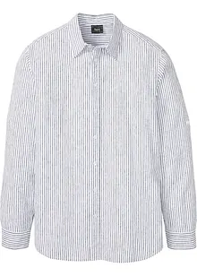 Camicia in misto lino con maniche lunghe arrotolabili, bpc bonprix collection