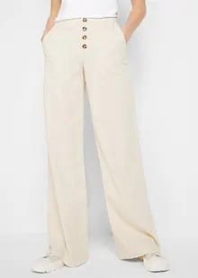 Pantaloni a palazzo in misto lino extra lunghi, bonprix