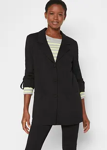 Blazer lungo in Punto di Roma misto viscosa, bonprix