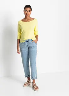 Jeans barrel shape con cinta comoda, vita media, bonprix