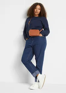 Jeans boyfriend alla caviglia, vita media, bonprix