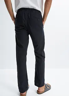 Pantaloni chino in misto lino con elastico in vita regular fit, straight, bonprix