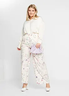 Pantaloni di jersey in crêpe con fantasia floreale, bonprix