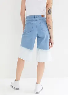 Bermuda in jeans elasticizzati wide leg, effetto dip-dye, John Baner JEANSWEAR