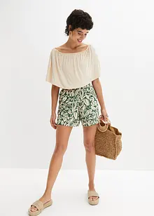 Shorts di jersey fantasia con tasche e cinta comoda, bonprix