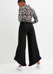 Pantaloni in crêpe strutturato con elastico in vita, bonprix