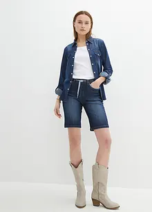 Bermuda in jeans slim fit con vita media, bonprix