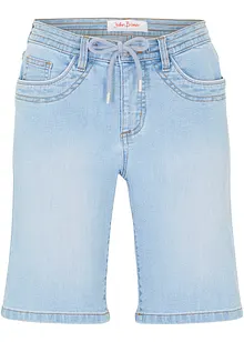 Bermuda in jeans slim fit con vita media, bonprix