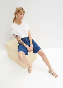 Shorts di jeans wide leg con tasche grandi e cinta comoda, bpc bonprix collection