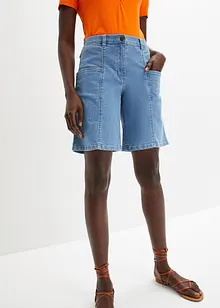 Shorts di jeans wide leg con tasche grandi e cinta comoda, bpc bonprix collection