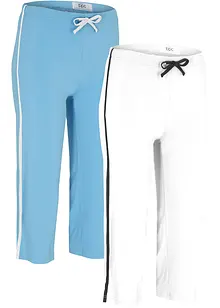 Pantaloni capri sportivi, skinny (pacco da 2), bonprix