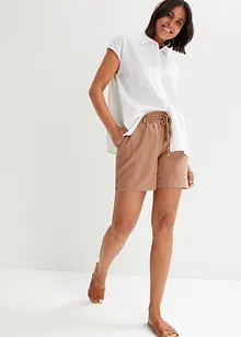 Shorts paper bag in misto lino, bonprix