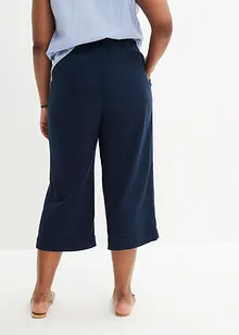 Pantaloni culotte cropped in misto lino, bonprix