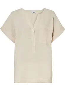 Blusa in mussola di cotone con tasca, bonprix