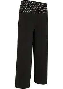 Pantaloni culotte in maglina al polpaccio con cinta comoda, bonprix