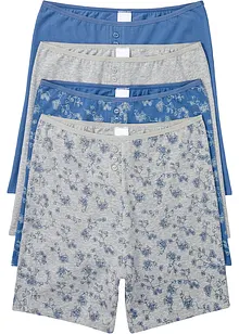 Boxer da donna aderenti lunghi a vita alta con cotone biologico (pacco da 4), bonprix