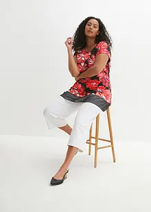 Maglia lunga con chiffon, bonprix