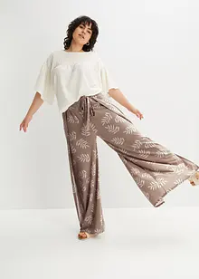 Pantaloni con effetto a portafoglio in crêpe di jersey, bonprix