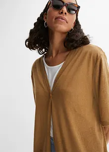 Cardigan lungo effetto lino, bonprix