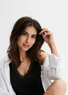 Pigiama estivo con pizzo raffinato, bonprix