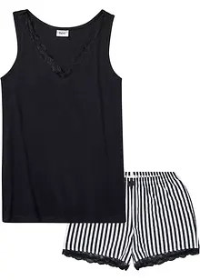 Pigiama estivo con pizzo raffinato, bonprix