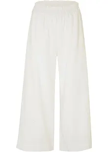 Pantaloni culotte cropped in misto lino, bonprix