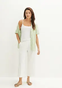 Pantaloni culotte cropped in misto lino, bonprix