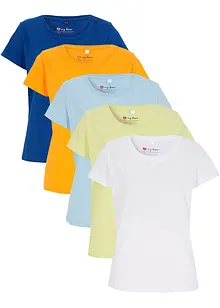 Maglia con scollo rotondo e maniche corte (pacco da 5), bonprix