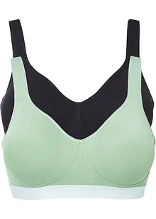Reggiseno t-shirt senza ferretto con cotone biologico (pacco da 2), bonprix