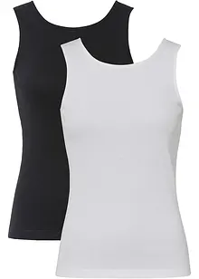 Top a costine in puro cotone biologico (pacco da 2), bonprix