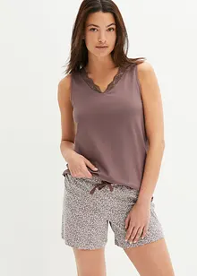 Pigiama estivo con pizzo delicato, bonprix