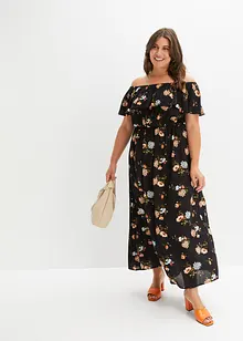 Abito fantasia con spalle scoperte, bonprix