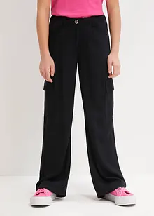 Pantaloni cargo a palazzo in viscosa fluente, bonprix