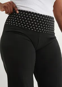 Pantaloni culotte in maglina al polpaccio con cinta comoda, bonprix