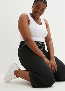 Pantaloni culotte in maglina al polpaccio con cinta comoda, bonprix