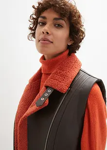 Gilet in similpelle con ecopelliccia, bpc selection