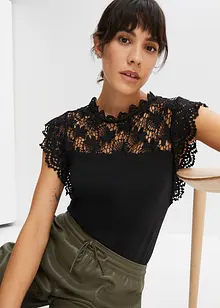 Maglia con inserto in pizzo, bonprix