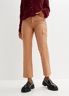 Pantaloni cargo cropped in similpelle, RAINBOW