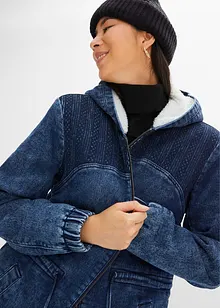 Parka in jeans con fodera effetto peluche, bonprix