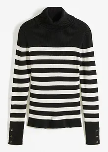 Maglione a collo alto a righe, bonprix