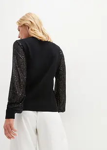 Maglione con maniche in paillettes, bonprix