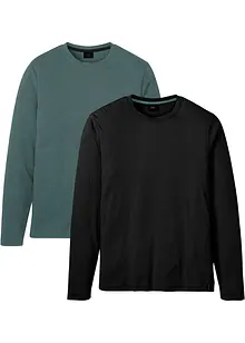 Maglia a maniche lunghe con taglio comfort (pacco da 2), bonprix