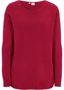 Maglione a coste Milano con scollo rotondo Essential, bonprix