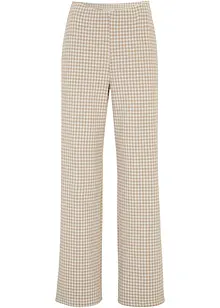 Pantaloni elasticizzati pied de poule, wide leg, bonprix